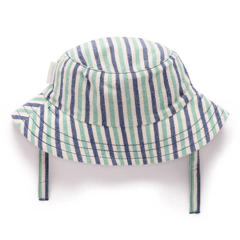 Purebaby Reversible Striped Bucket Hat image number 0